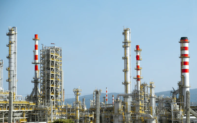 Oil refinery towers